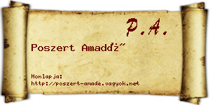 Poszert Amadé névjegykártya